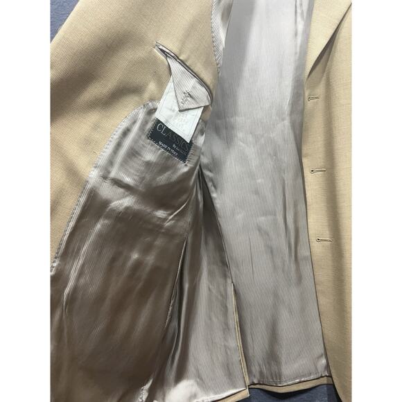 Zanetti Mens Wool Blazer Jacket Beige Size 58R Made in Italy NWOT - Picture 11 of 12